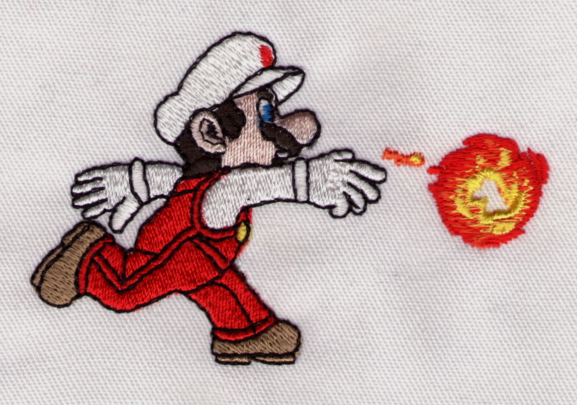 Embroidered Super Mario Bothers Character for Nintendo Fire Ball
